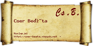 Cser Beáta névjegykártya