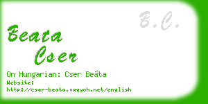 beata cser business card